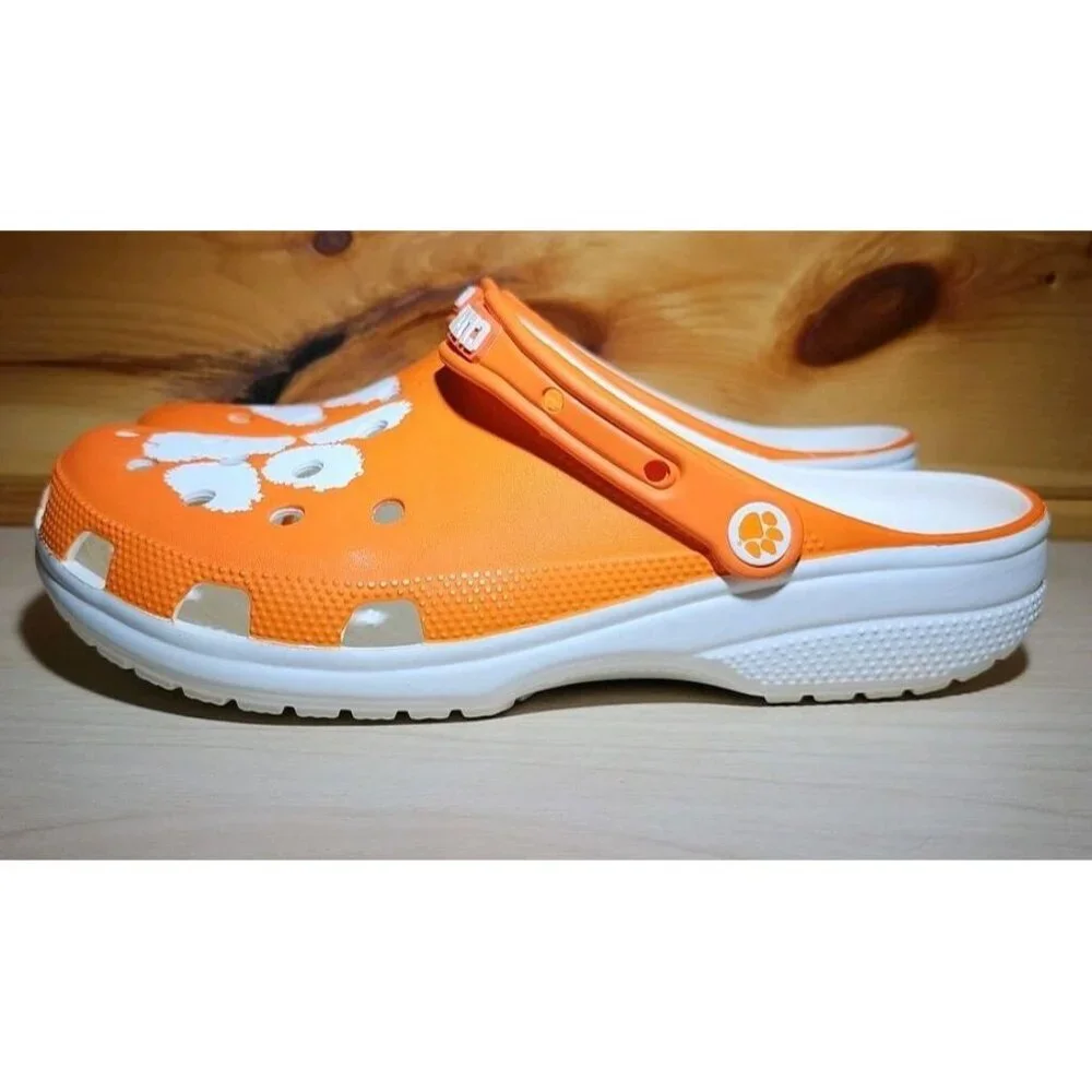 Clemson University Crocs Men's 11 Classic Tigers Clogs Shoes Orange